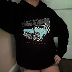 Brandy Melville vintage Black Hoodie with Vintage Car Graphic